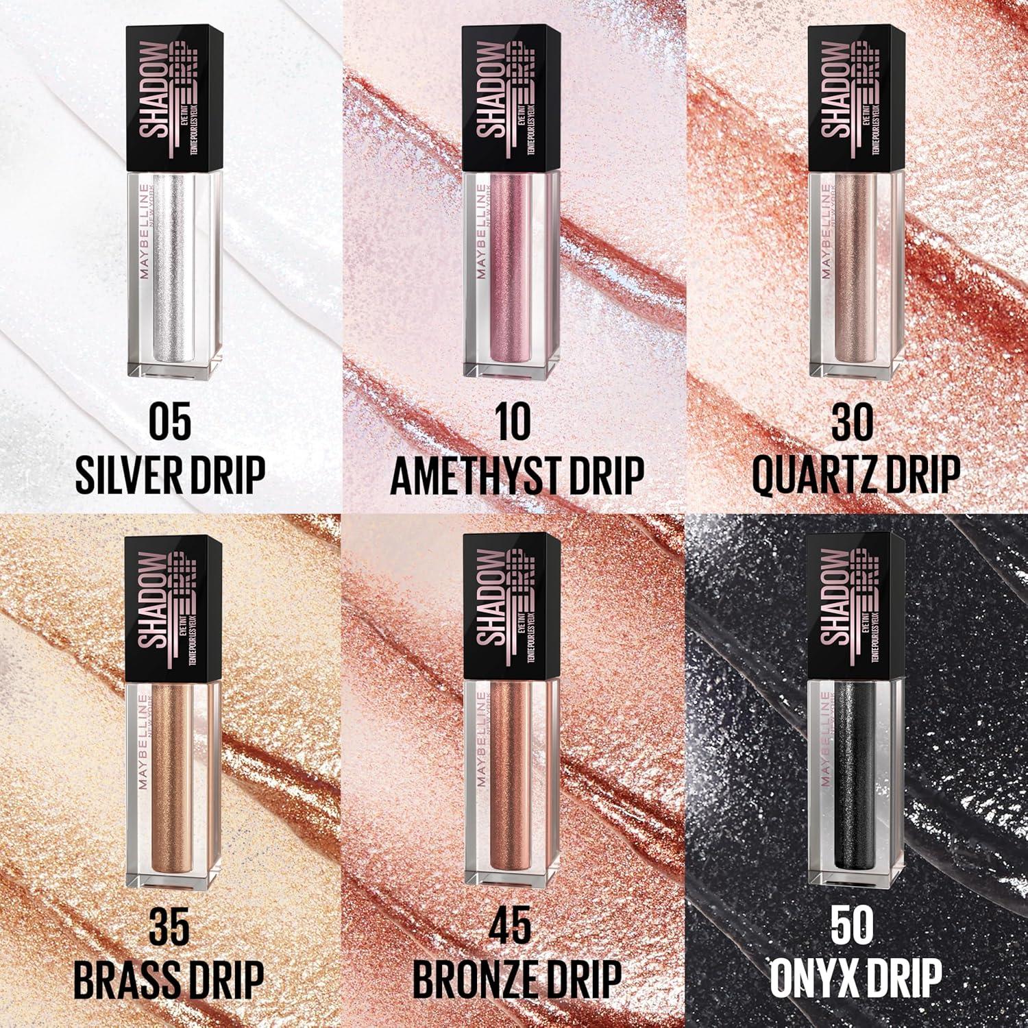 imageMAYBELLINE Shadow Drip Eye Tint Liquid Eyeshadow HighImpact Lightweight Shimmer Eye Shadow with Up To 16HR Wear Amethyst Drip 1 Count05 SILVER DRIP