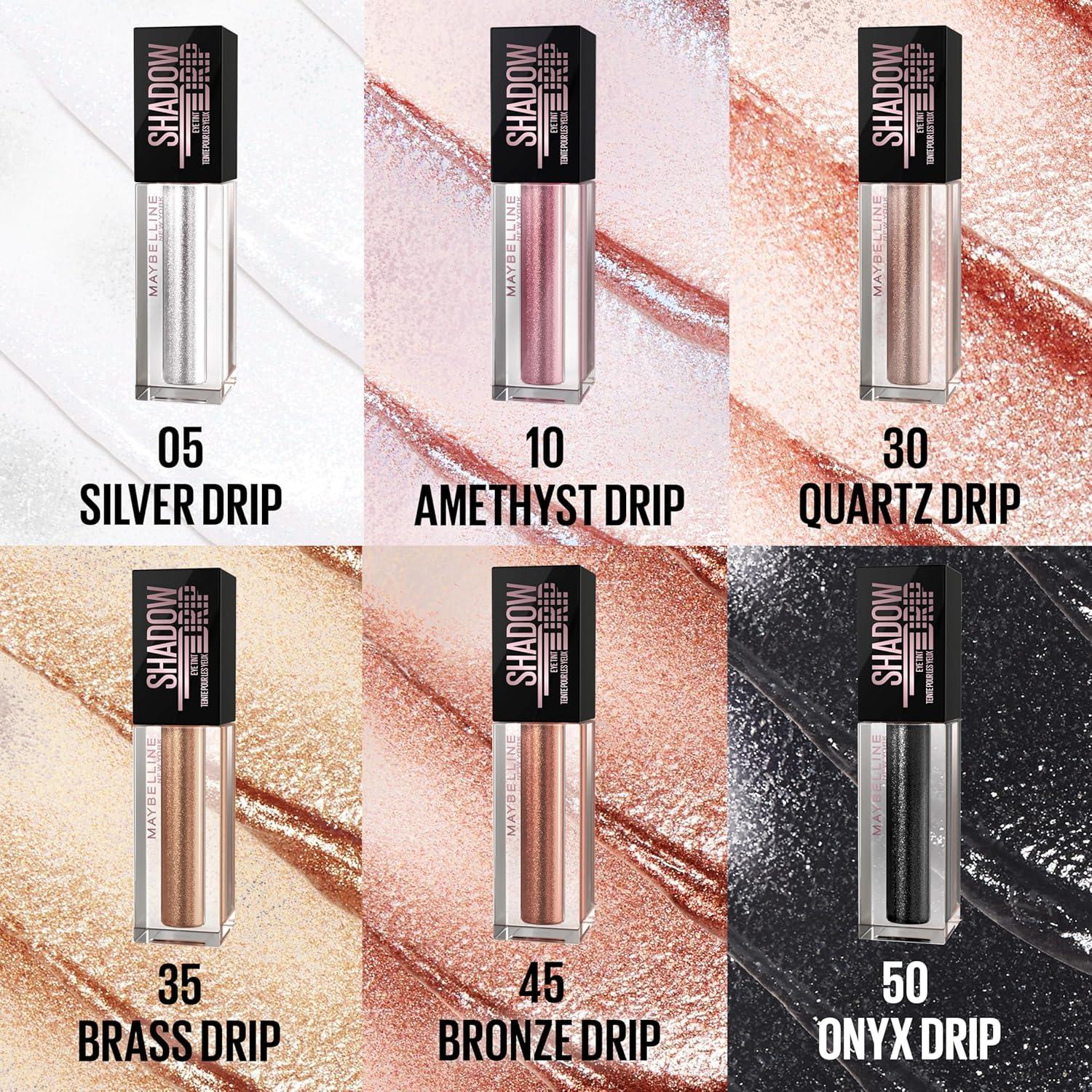 imageMAYBELLINE Shadow Drip Eye Tint Liquid Eyeshadow HighImpact Lightweight Shimmer Eye Shadow with Up To 16HR Wear Amethyst Drip 1 Count45 BRONZE DRIP