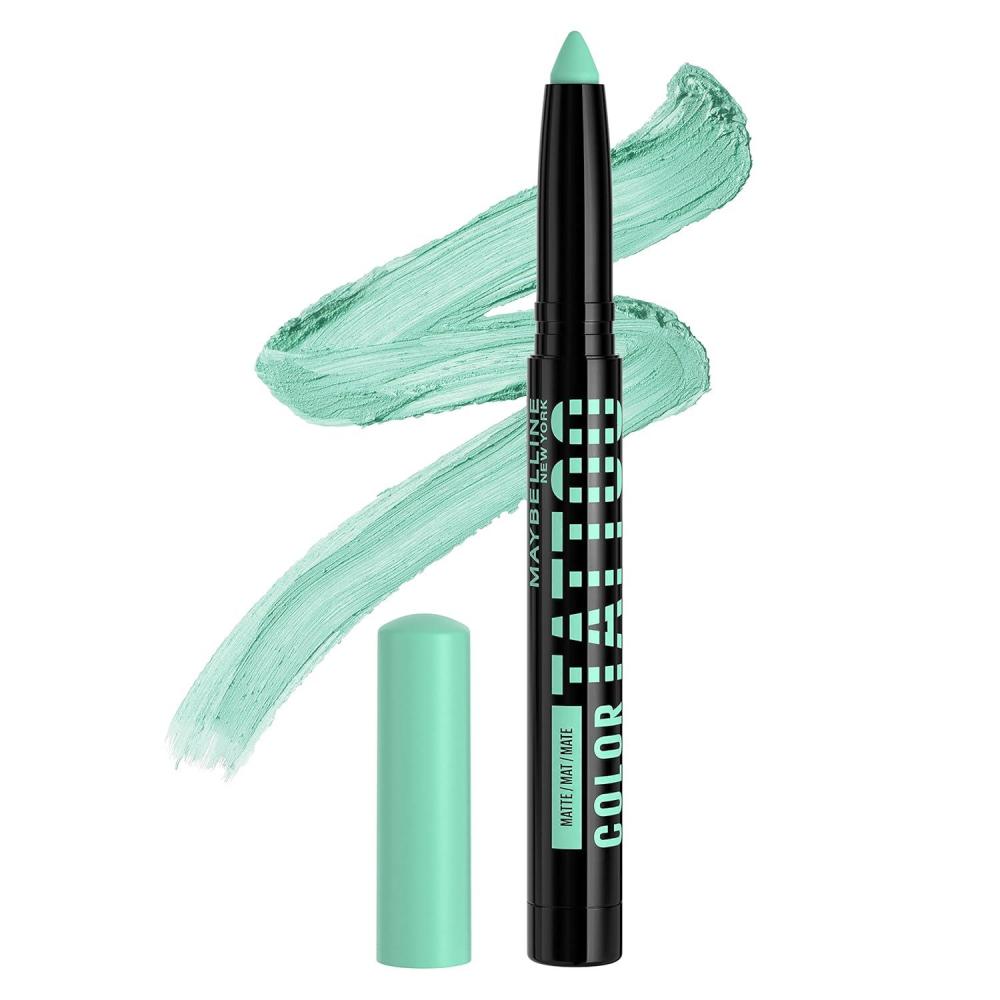 imageMAYBELLINE Color Tattoo Longwear MultiUse Eye Shadow Stix Eye Makeup I am Determined Dark Brown Matte45 I AM GIVING LIGHT TEAL MATTE