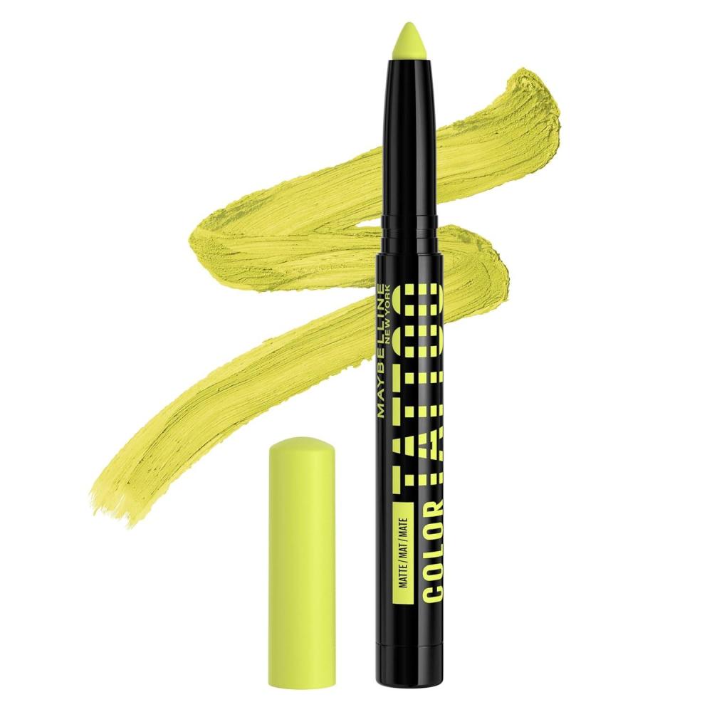 imageMAYBELLINE Color Tattoo Longwear MultiUse Eye Shadow Stix Eye Makeup I am Determined Dark Brown Matte60 I AM UNEXPECTED LIME GREEN MATTE