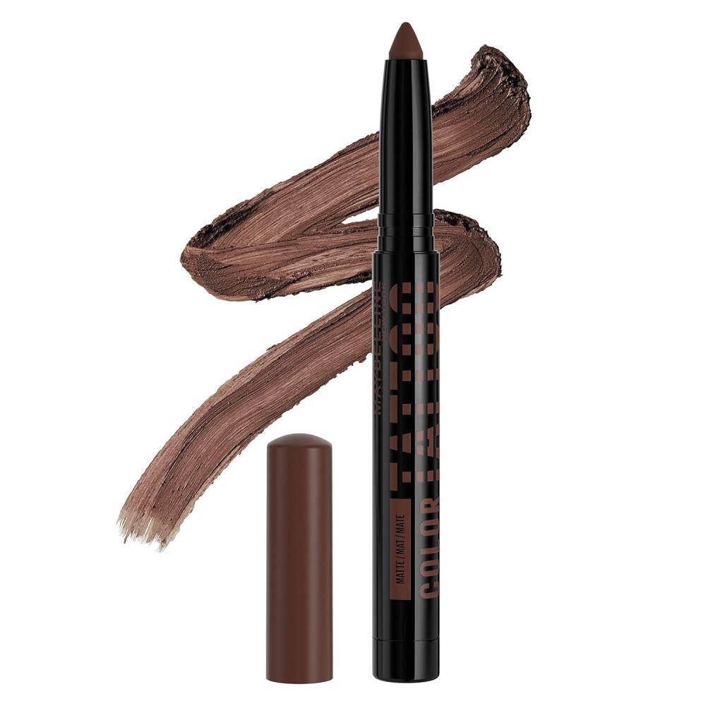 imageMAYBELLINE Color Tattoo Longwear MultiUse Eye Shadow Stix Eye Makeup I am Shining Light Pearl Shimmer25 I AM DETERMINED DARK BROWN MATTE