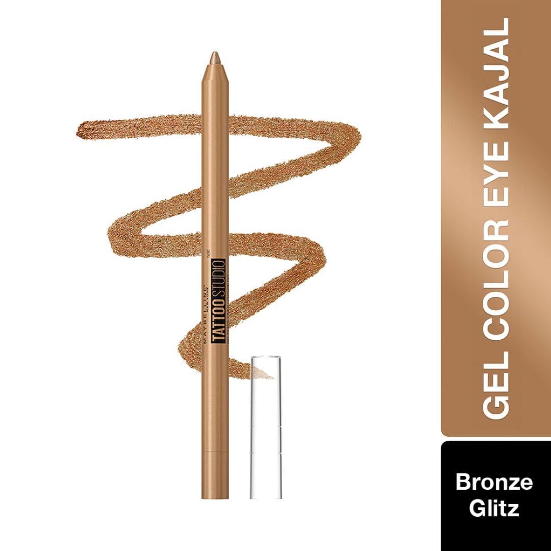 imageMAYBELLINE New York Tattoo Studio LongLasting Sharpenable Eyeliner Pencil Glide on Smooth Gel Pigments with 36 Hour Wear Waterproof Arctic Skies 004 oz981 BRONZE GLITZ