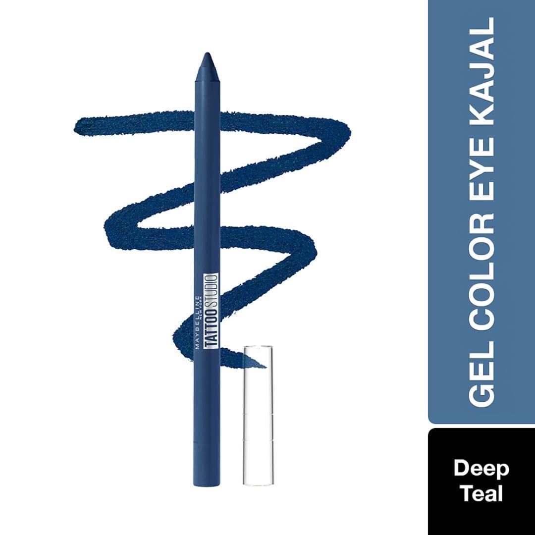 imageMAYBELLINE New York Tattoo Studio LongLasting Sharpenable Eyeliner Pencil Glide on Smooth Gel Pigments with 36 Hour Wear Waterproof Arctic Skies 004 oz921 DEEP TEAL