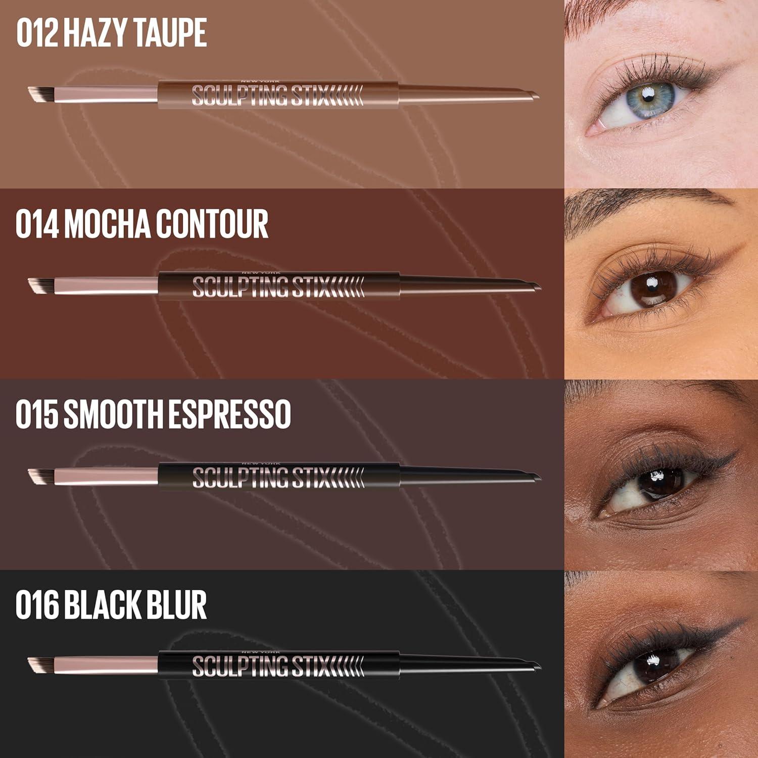 imageMAYBELLINE Sculpting Stix 2in1 Eyeliner Dual Ended Brown Eye Liner With Up to 24HR Wear Smudge and SweatResistant Eye Makeup Formula Smooth Espresso 1 CountBLACK BLUR