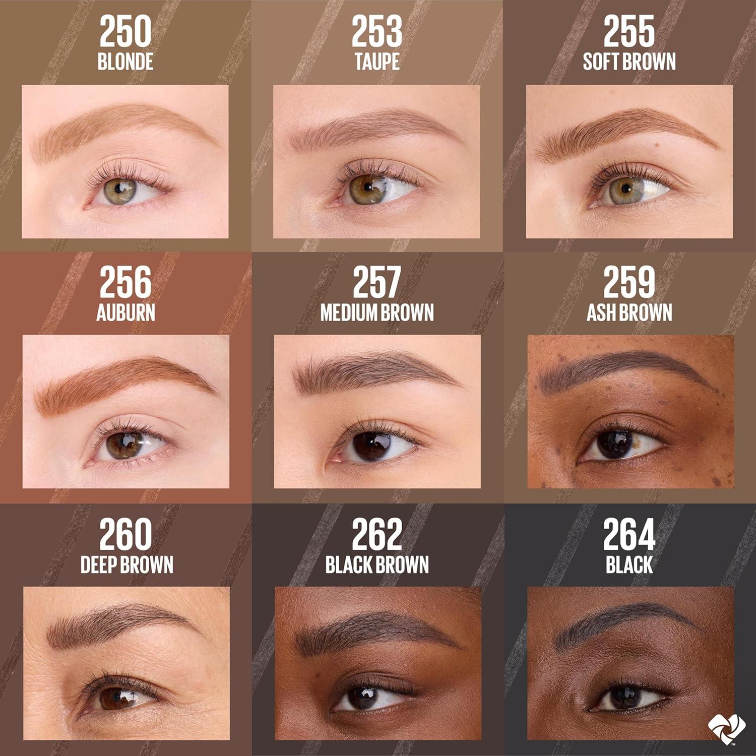 imageMaybelline Express Brow Ultra Slim Eyebrow Makeup Brow Pencil with Precision Tip and Spoolie for Defined Eyebrows Black 1 Count257 MEDIUM BROWN