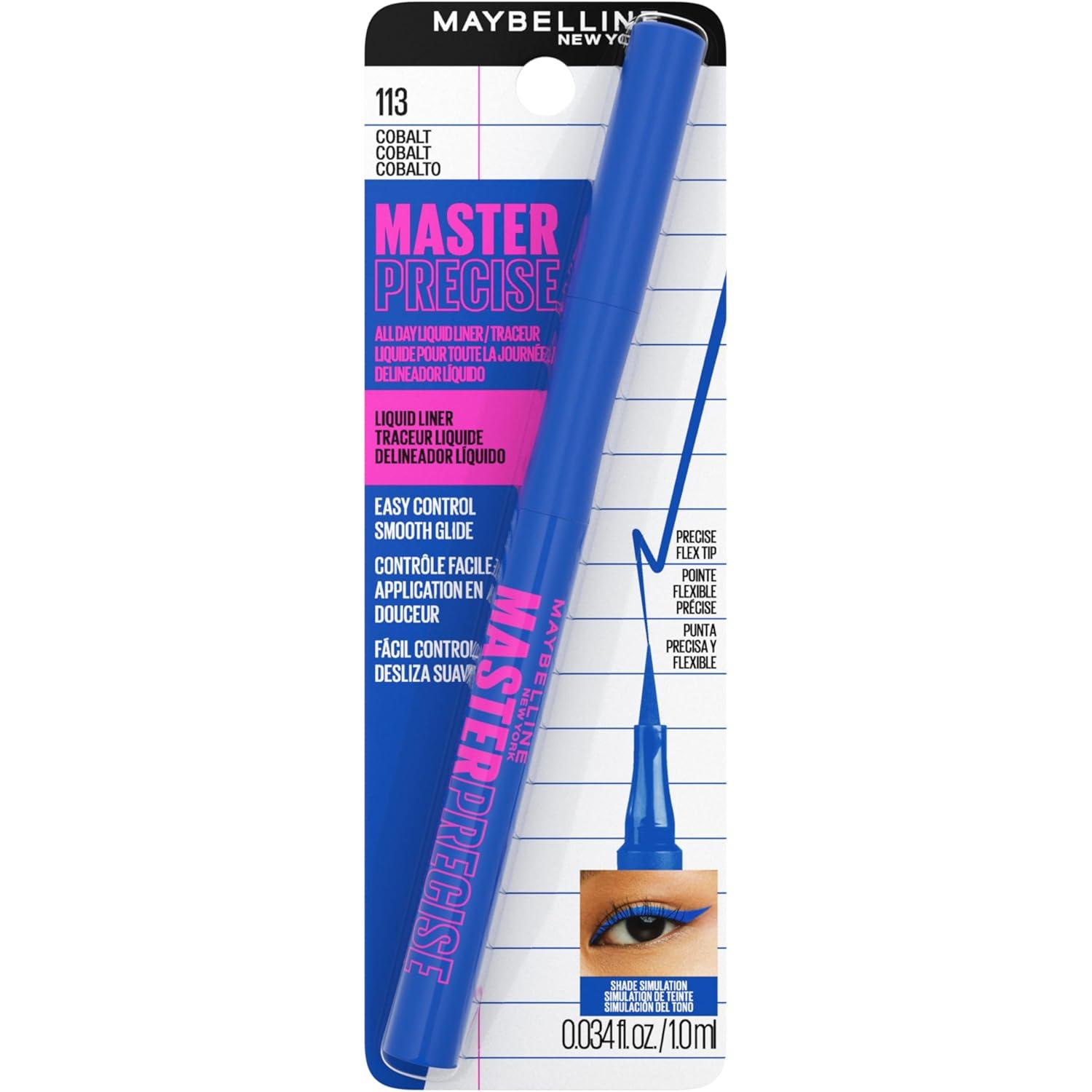 imageMaybelline Eyestudio Master Precise All Day Waterproof Liquid Eyeliner Makeup Black 1 Count Packaging May VaryCOBALT