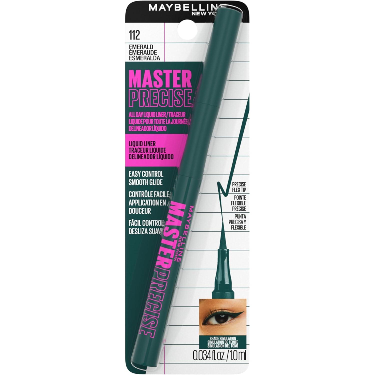 imageMaybelline Eyestudio Master Precise All Day Waterproof Liquid Eyeliner Makeup Black 1 Count Packaging May VaryEMERALD