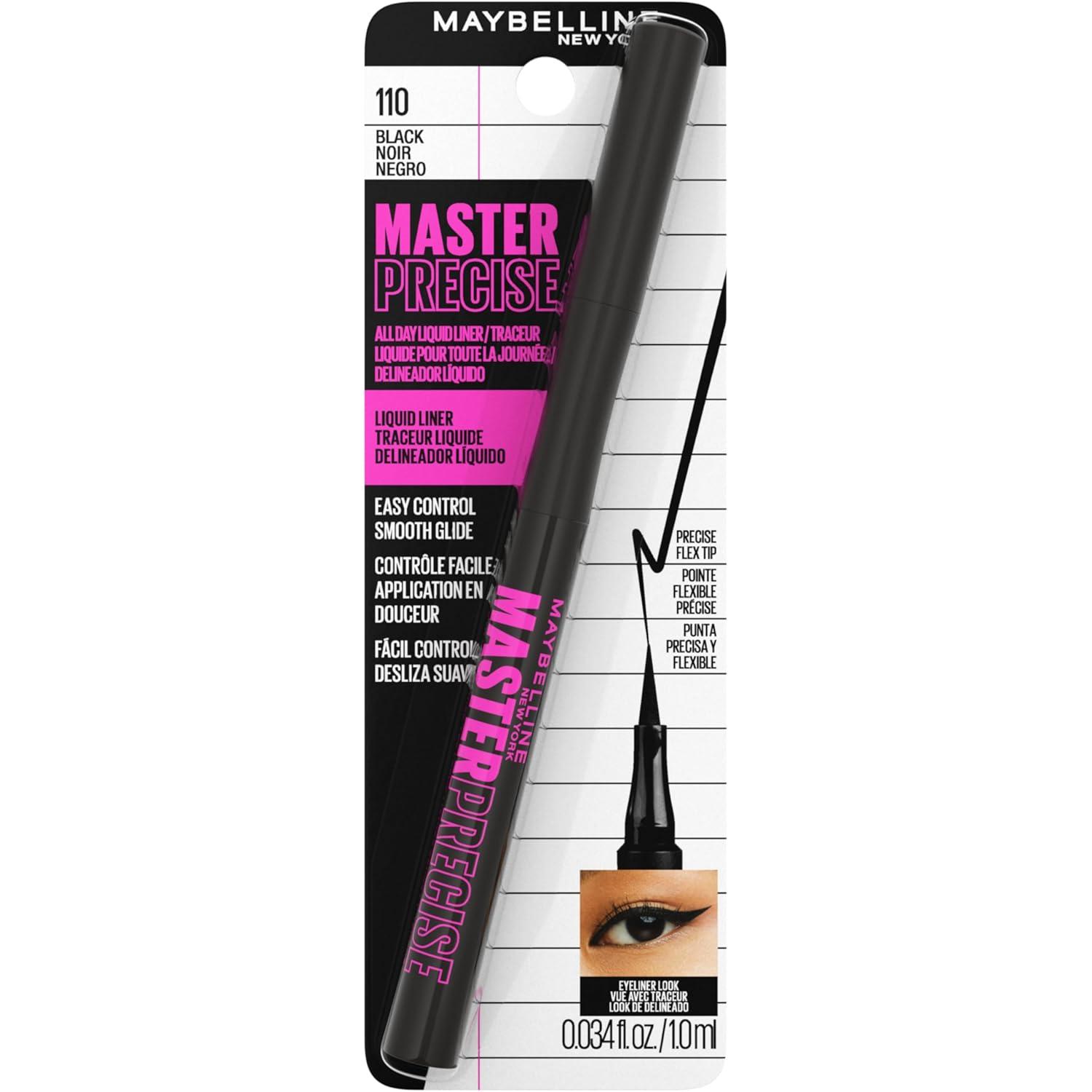 imageMaybelline Eyestudio Master Precise All Day Waterproof Liquid Eyeliner Makeup Black 1 Count Packaging May VarySATIN BLACK