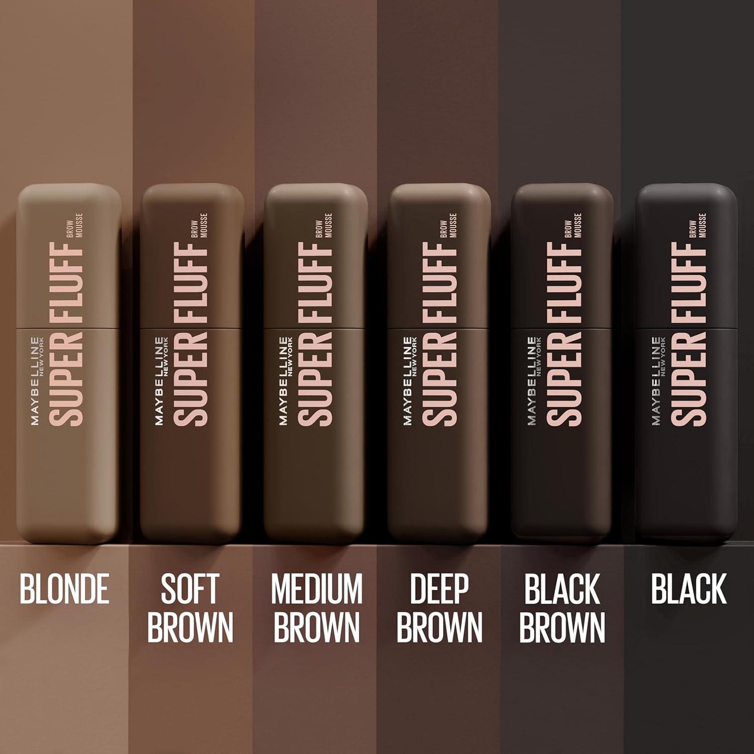 imageMaybelline Superfluff Volumizing Brow Mousse All Day Tinted Brow Gel For Soft Full Brows Deep Brown 1 CountBLACK BROWN
