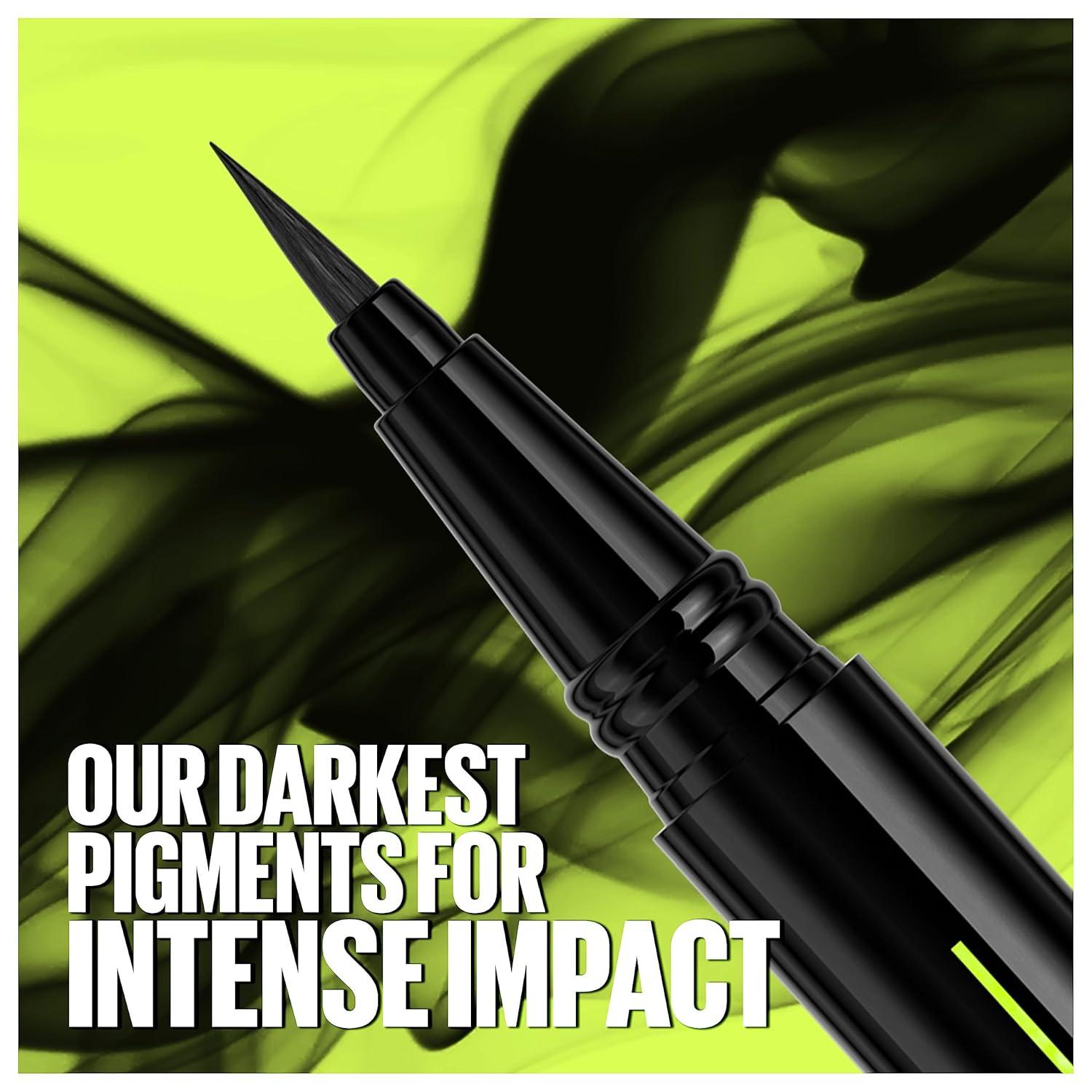 imageMaybelline Tattoo Studio Ink Pen Liquid Eyeliner Up to 24 Hours of Wear Waterproof amp SmudgeResistant Make Up Brown 1 CountJET BLACK