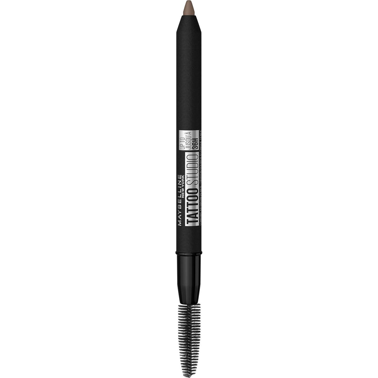 imageMaybelline TattooStudio Waterproof Eyebrow Pencil Sharpenable Longwear Long Lasting Pigmented Eyebrow Pencil for Defined Brows Black Brown 1 Count250 BLONDE