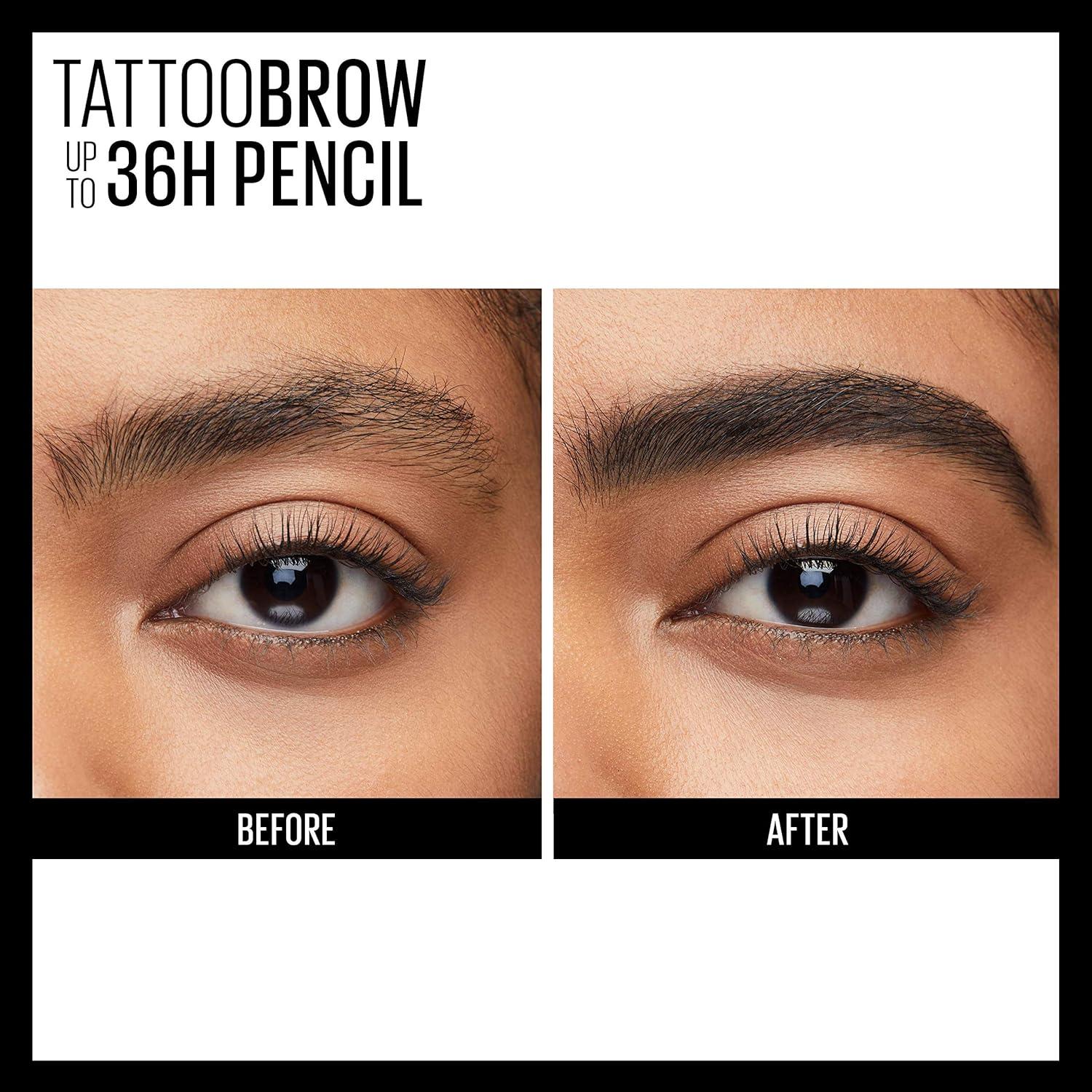 imageMaybelline TattooStudio Waterproof Eyebrow Pencil Sharpenable Longwear Long Lasting Pigmented Eyebrow Pencil for Defined Brows Black Brown 1 Count262 BLACK BROWN