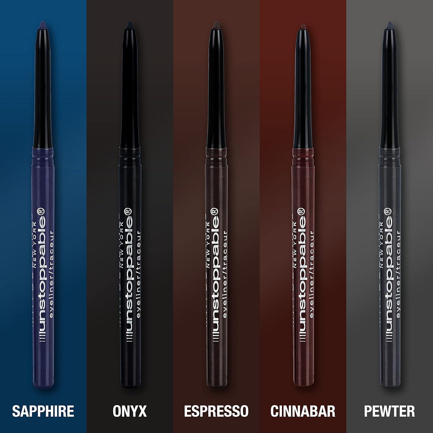 imageMaybelline Unstoppable Waterproof Mechanical Brown Eyeliner Pencil Easy to Apply Smooth Glide Up to 24 Hour Wear Cinnabar40 SAPPHIRE