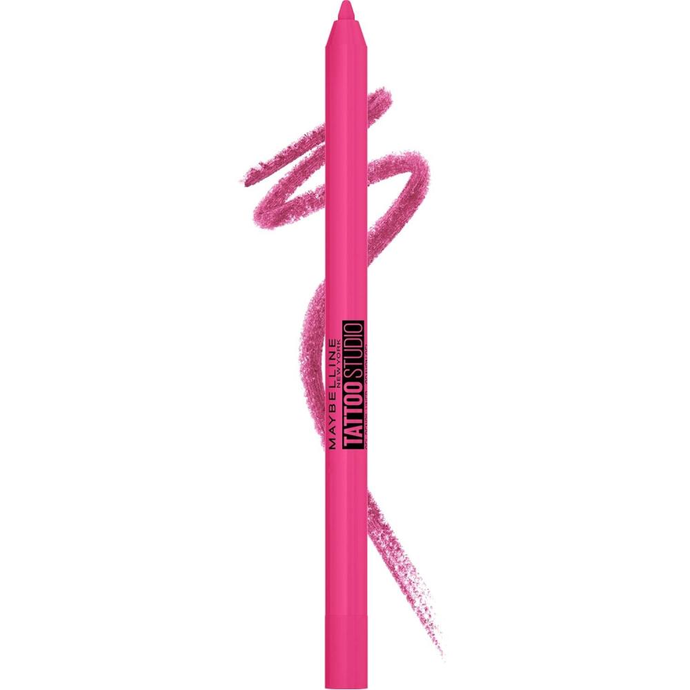 imageMAYBELLINE New York Tattoo Studio LongLasting Sharpenable Eyeliner Pencil Glide on Smooth Gel Pigments with 36 Hour Wear Waterproof Arctic Skies 004 oz0 ULTRA PINK