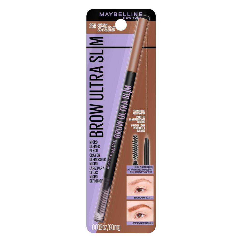 imageMaybelline Express Brow Ultra Slim Eyebrow Makeup Brow Pencil with Precision Tip and Spoolie for Defined Eyebrows Black 1 Count256 AUBURN