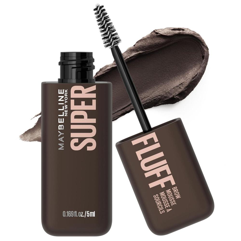 imageMaybelline Superfluff Volumizing Brow Mousse All Day Tinted Brow Gel For Soft Full Brows Deep Brown 1 CountBLACK BROWN