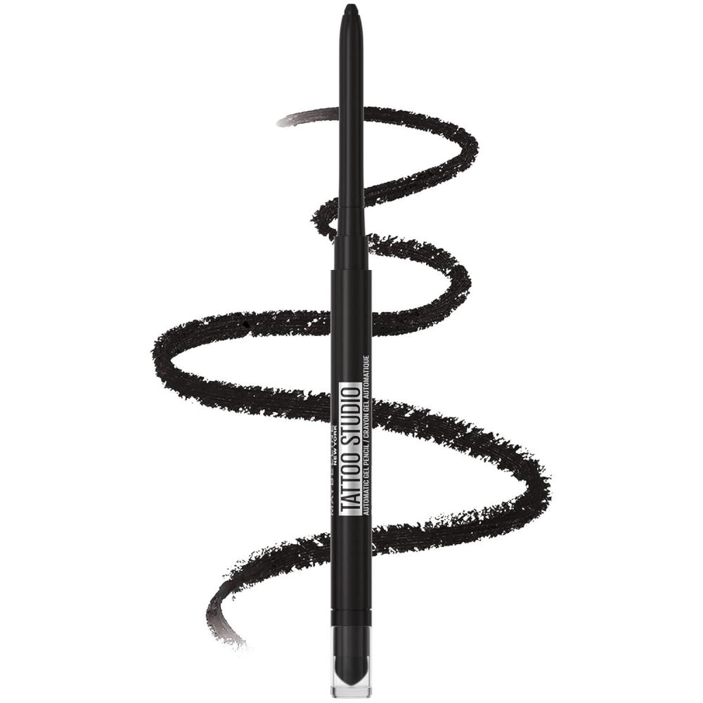 imageMaybelline Tattoo Studio Automatic Gel Pencil Waterproof Eyeliner Blendable Smudge Resistant Matte Eyeliner For Up To 36HR Wear Pitch Black Smokey Black Packaging May VaryPitch Black Smokey Black