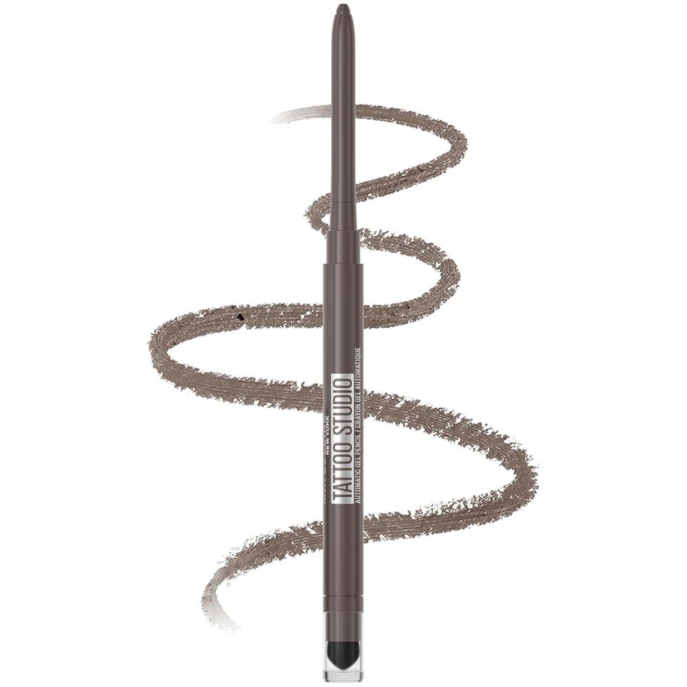 imageMaybelline Tattoo Studio Automatic Gel Pencil Waterproof Eyeliner Blendable Smudge Resistant Matte Eyeliner For Up To 36HR Wear Pitch Black Smokey Black Packaging May VaryMidnight Mocha Smokey Gray