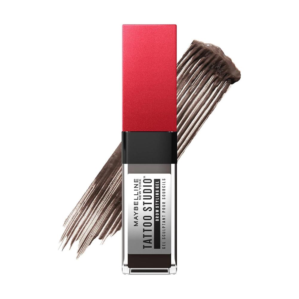 imageMaybelline Tattoo Studio Brow Styling Gel Waterproof Eyebrow Make Up Brow Tint for Up to 36HR Wear Deep Brown 1 Count257 MEDIUM BROWN