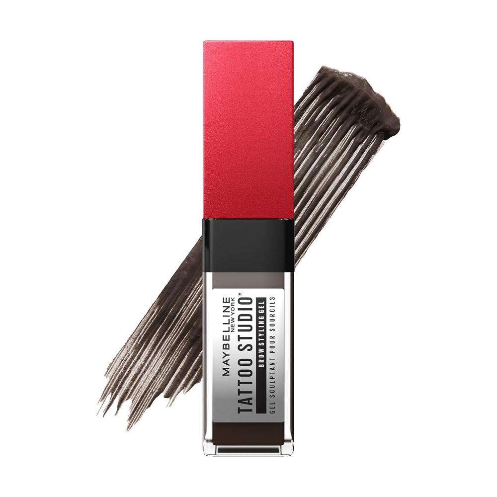 imageMaybelline Tattoo Studio Brow Styling Gel Waterproof Eyebrow Make Up Brow Tint for Up to 36HR Wear Deep Brown 1 Count262 BLACK BROWN