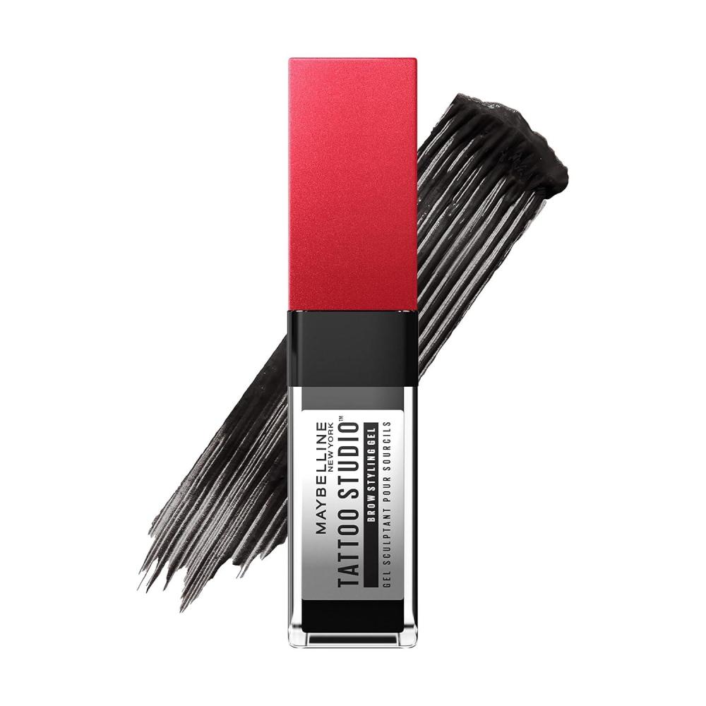 imageMaybelline Tattoo Studio Brow Styling Gel Waterproof Eyebrow Make Up Brow Tint for Up to 36HR Wear Deep Brown 1 Count264 BLACK