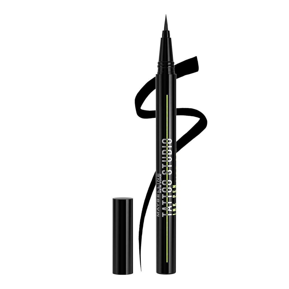 imageMaybelline Tattoo Studio Ink Pen Liquid Eyeliner Up to 24 Hours of Wear Waterproof amp SmudgeResistant Make Up Brown 1 CountJET BLACK