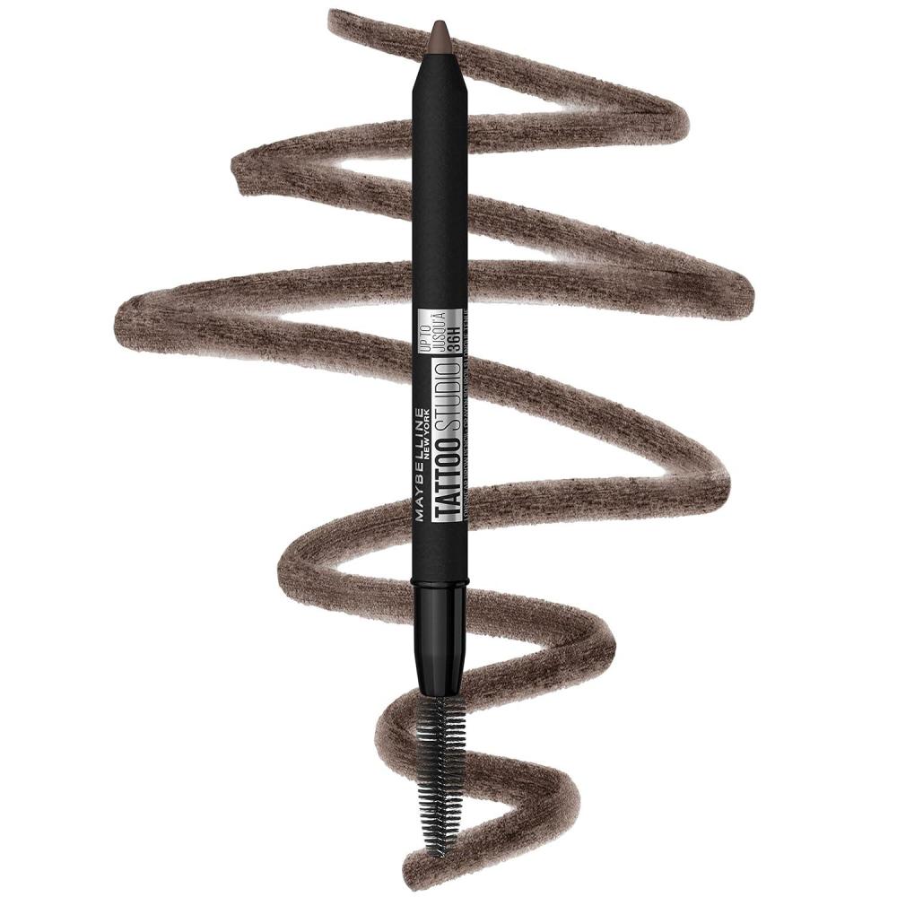 imageMaybelline TattooStudio Waterproof Eyebrow Pencil Sharpenable Longwear Long Lasting Pigmented Eyebrow Pencil for Defined Brows Black Brown 1 Count260 DEEP BROWN