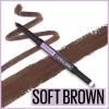 Maybelline Express Brow 2-In-1 Pencil and Powder Eyebrow Makeup, Black Brown, 1 Count(255 Soft Brown)