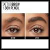 Maybelline TattooStudio Waterproof Eyebrow Pencil, Sharpenable, Longwear, Long Lasting, Pigmented Eyebrow Pencil for Defined Brows, Black Brown, 1 Count(260 DEEP BROWN)