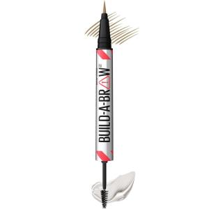 Maybelline Build-A-Brow 2-in-1 Brow Pen and Sealing Eyebrow Gel, Eyebrow Makeup for Real-Looking, Fuller Brows, Medium Brown, 1 Count(250 BLONDE)