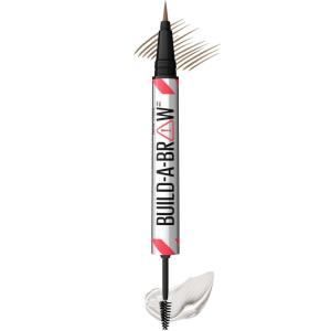 Maybelline Build-A-Brow 2-in-1 Brow Pen and Sealing Eyebrow Gel, Eyebrow Makeup for Real-Looking, Fuller Brows, Medium Brown, 1 Count(255 SOFT BROWN)
