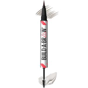 Maybelline Build-A-Brow 2-in-1 Brow Pen and Sealing Eyebrow Gel, Eyebrow Makeup for Real-Looking, Fuller Brows, Medium Brown, 1 Count(259 ASH BROWN)