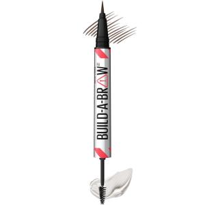 Maybelline Build-A-Brow 2-in-1 Brow Pen and Sealing Eyebrow Gel, Eyebrow Makeup for Real-Looking, Fuller Brows, Medium Brown, 1 Count(260 DEEP BROWN)