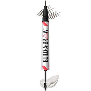 Maybelline Build-A-Brow 2-in-1 Brow Pen and Sealing Eyebrow Gel, Eyebrow Makeup for Real-Looking, Fuller Brows, Medium Brown, 1 Count(262 BLACK BROWN)