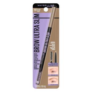 Maybelline Express Brow Ultra Slim Eyebrow Makeup, Brow Pencil with Precision Tip and Spoolie for Defined Eyebrows, Black, 1 Count(250 BLONDE)