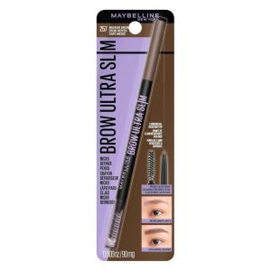 Maybelline Express Brow Ultra Slim Eyebrow Makeup, Brow Pencil with Precision Tip and Spoolie for Defined Eyebrows, Black, 1 Count(257 MEDIUM BROWN)