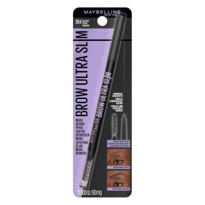 Maybelline Express Brow Ultra Slim Eyebrow Makeup, Brow Pencil with Precision Tip and Spoolie for Defined Eyebrows, Black, 1 Count(264 BLACK)