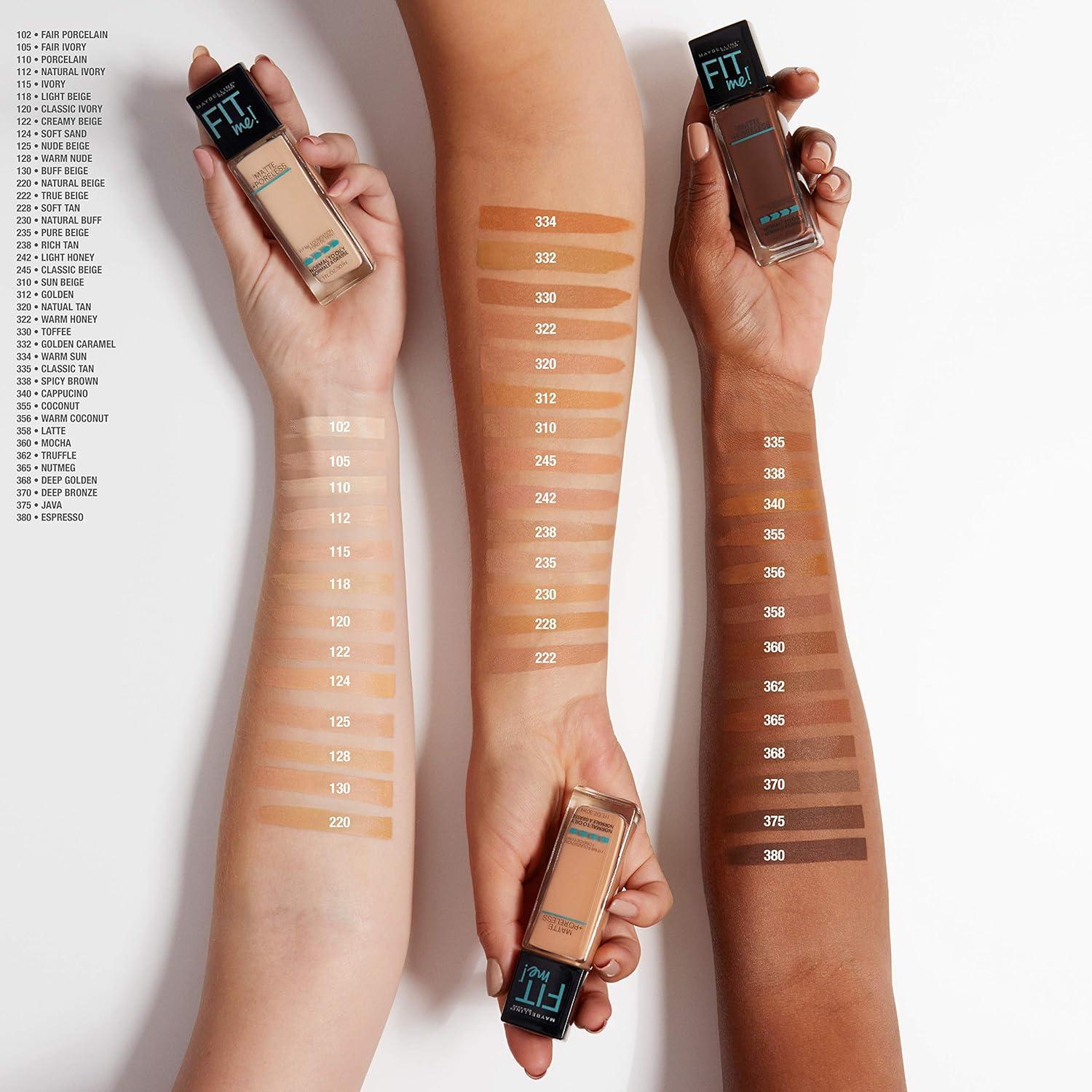 imageMaybelline Fit Me Matte Poreless Liquid OilFree Foundation Makeup Ivory 1 Count Packaging May Vary110 PORCELAIN
