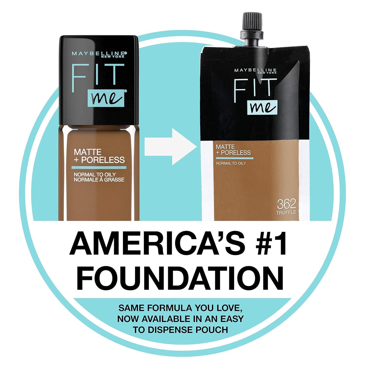 imageMaybelline Fit Me Matte Poreless Liquid OilFree Foundation Makeup Ivory 1 Count Packaging May Vary110 PORCELAIN