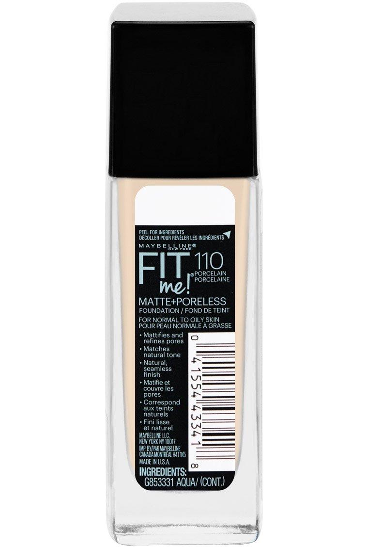 imageMaybelline Fit Me Matte Poreless Liquid OilFree Foundation Makeup Ivory 1 Count Packaging May Vary110 PORCELAIN