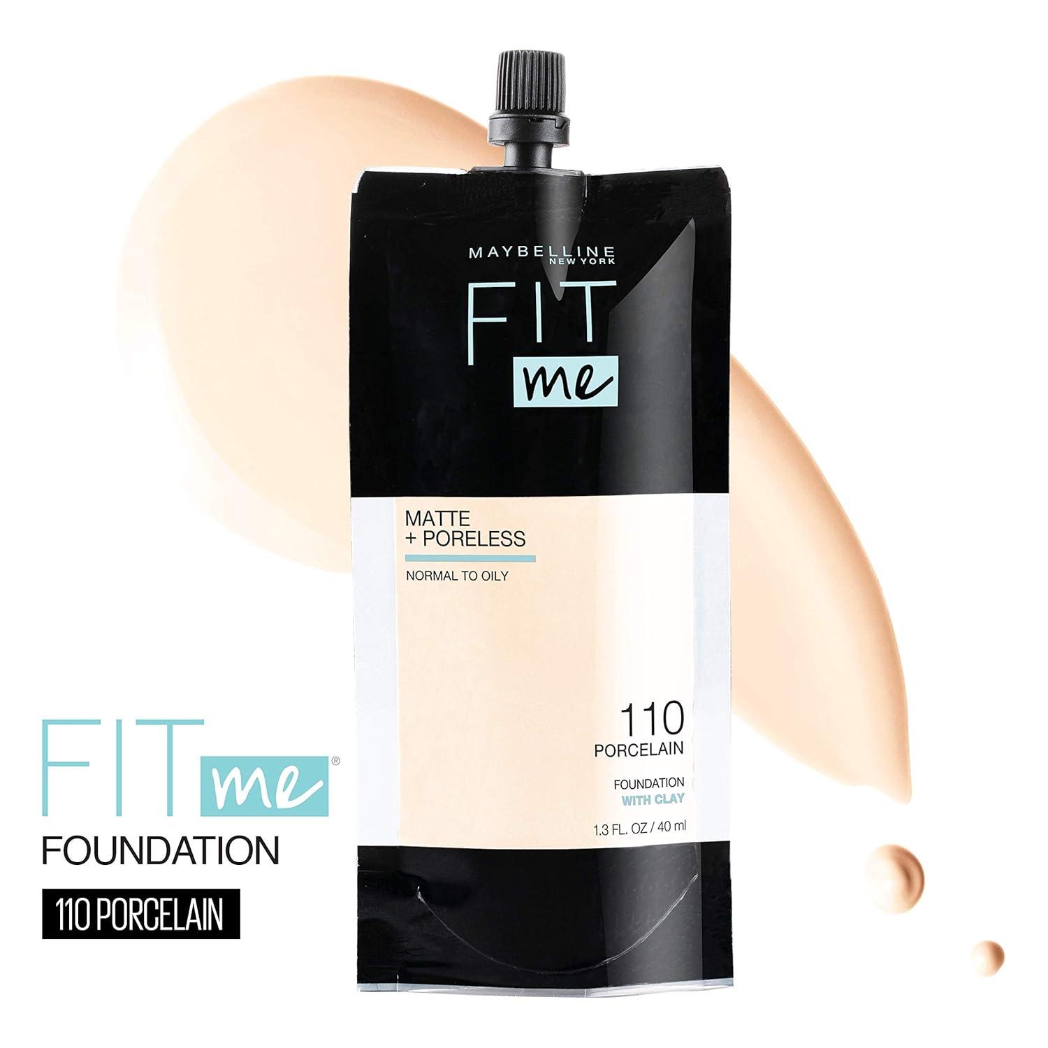 imageMaybelline Fit Me Matte Poreless Liquid OilFree Foundation Makeup Ivory 1 Count Packaging May Vary110 PORCELAIN