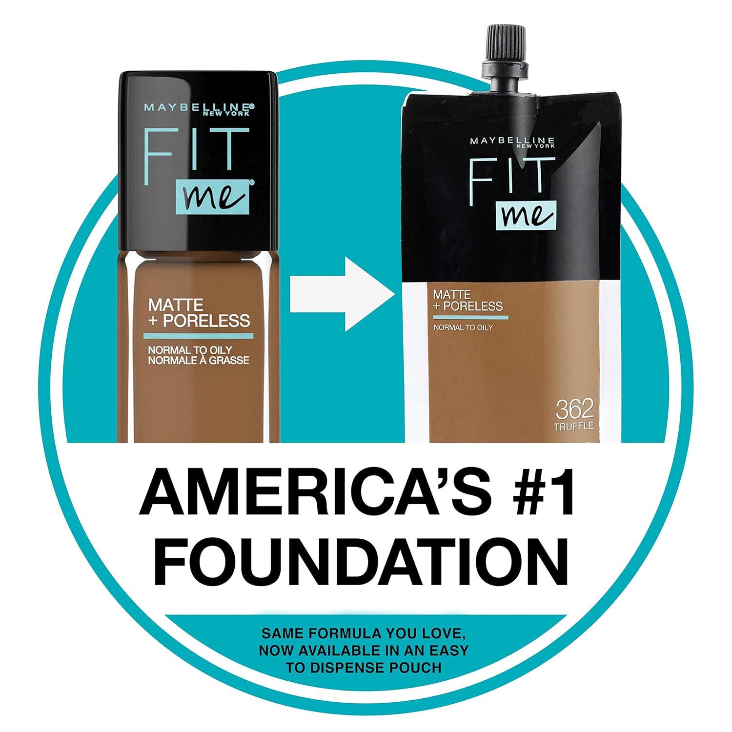 imageMaybelline Fit Me Matte Poreless Liquid OilFree Foundation Makeup Ivory 1 Count Packaging May Vary110 PORCELAIN
