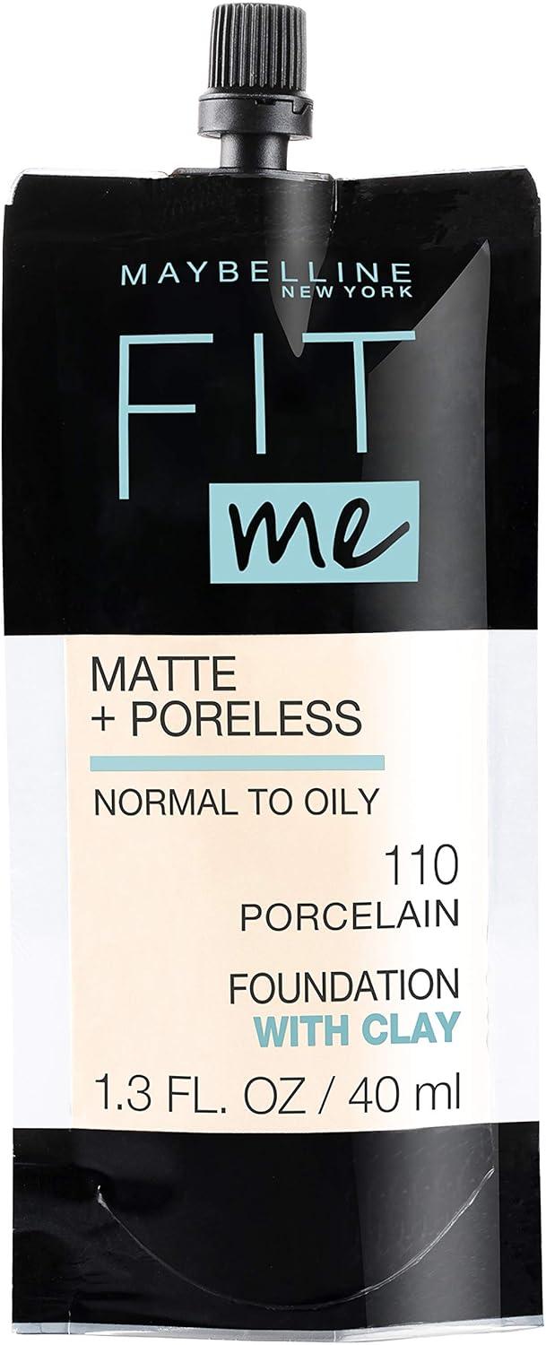imageMaybelline Fit Me Matte Poreless Liquid OilFree Foundation Makeup Ivory 1 Count Packaging May Vary110 PORCELAIN