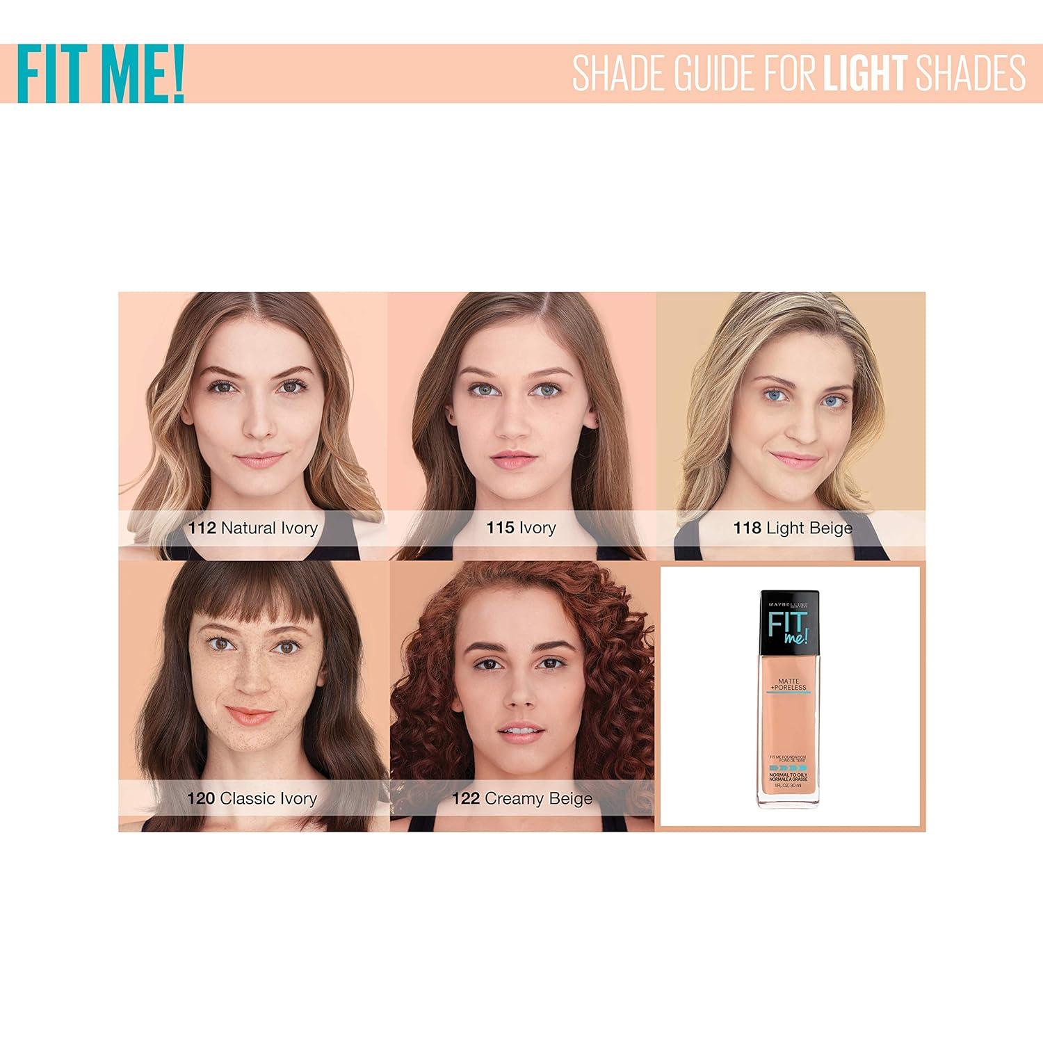 imageMaybelline Fit Me Matte Poreless Liquid OilFree Foundation Makeup Ivory 1 Count Packaging May Vary112 NATURAL IVORY