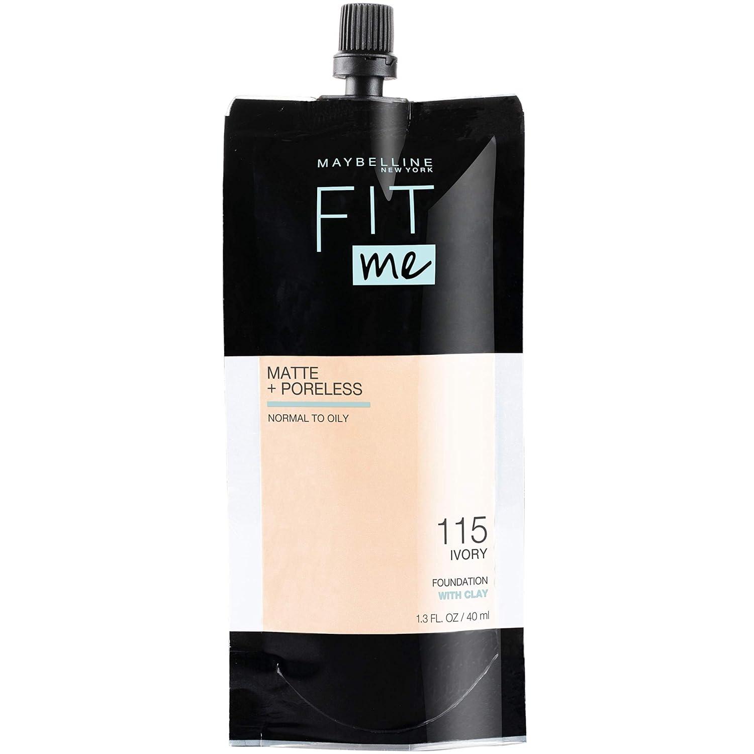 imageMaybelline Fit Me Matte Poreless Liquid OilFree Foundation Makeup Ivory 1 Count Packaging May Vary115 IVORY