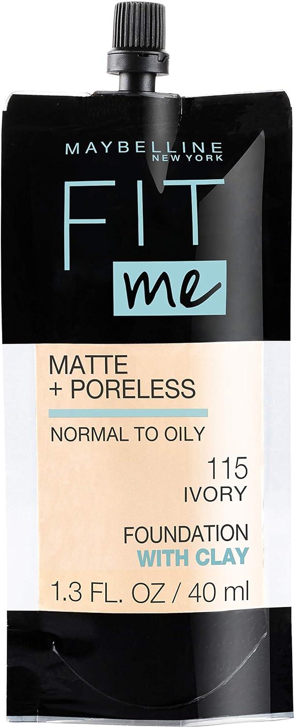 imageMaybelline Fit Me Matte Poreless Liquid OilFree Foundation Makeup Ivory 1 Count Packaging May Vary115 IVORY