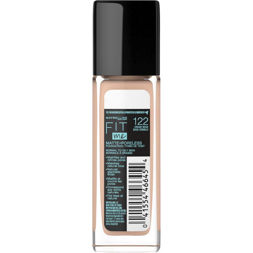 imageMaybelline Fit Me Matte Poreless Liquid OilFree Foundation Makeup Ivory 1 Count Packaging May Vary122 CREAMY BEIGE
