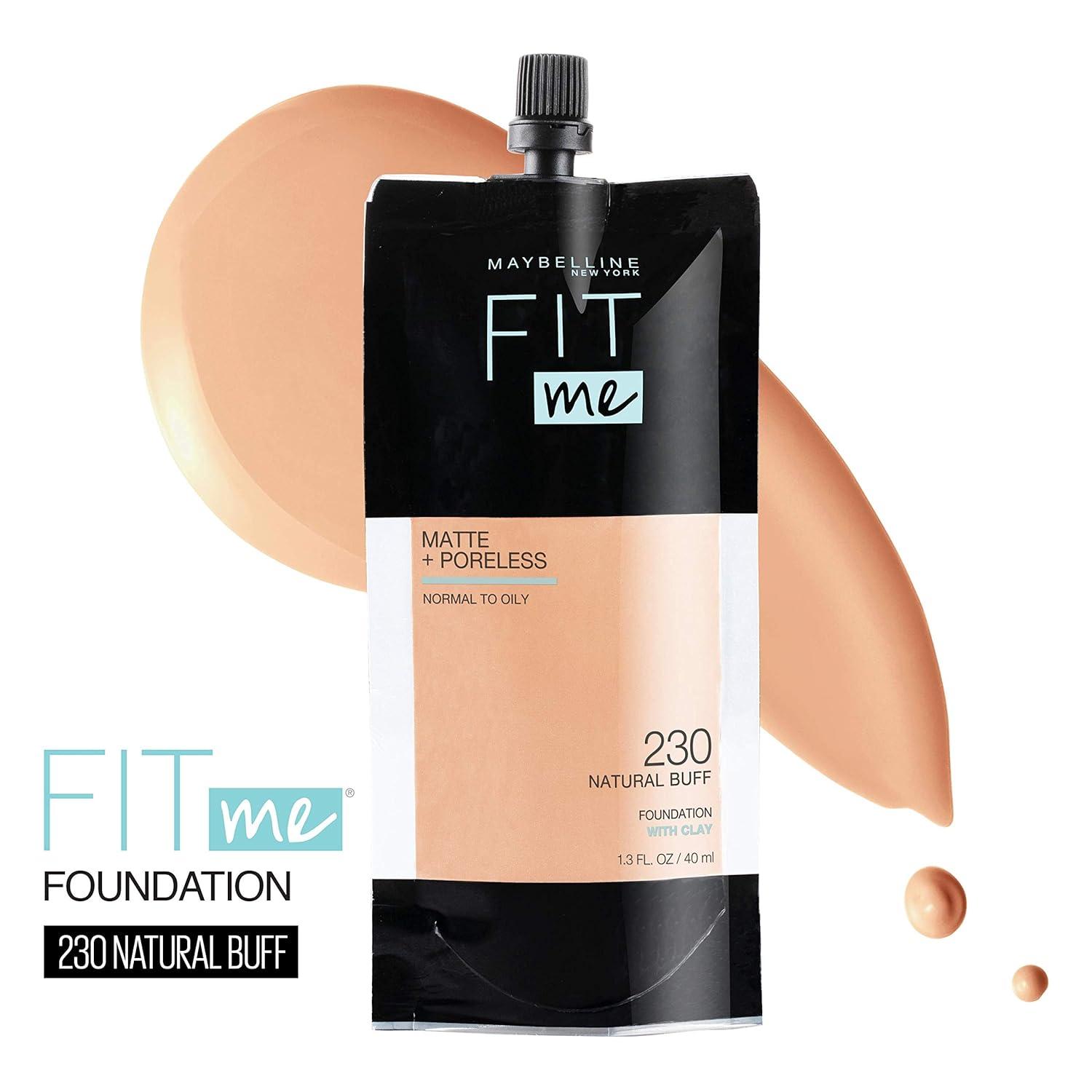 imageMaybelline Fit Me Matte Poreless Liquid OilFree Foundation Makeup Ivory 1 Count Packaging May Vary230 NATURAL BUFF