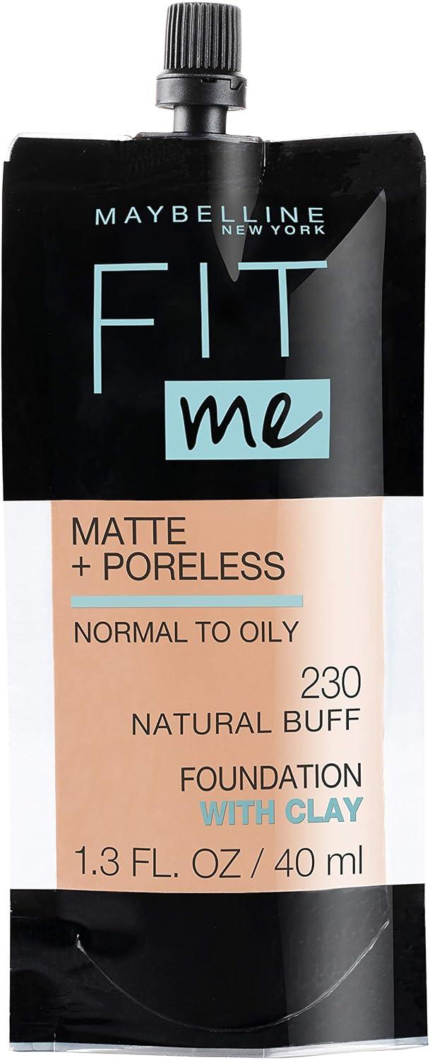 imageMaybelline Fit Me Matte Poreless Liquid OilFree Foundation Makeup Ivory 1 Count Packaging May Vary230 NATURAL BUFF