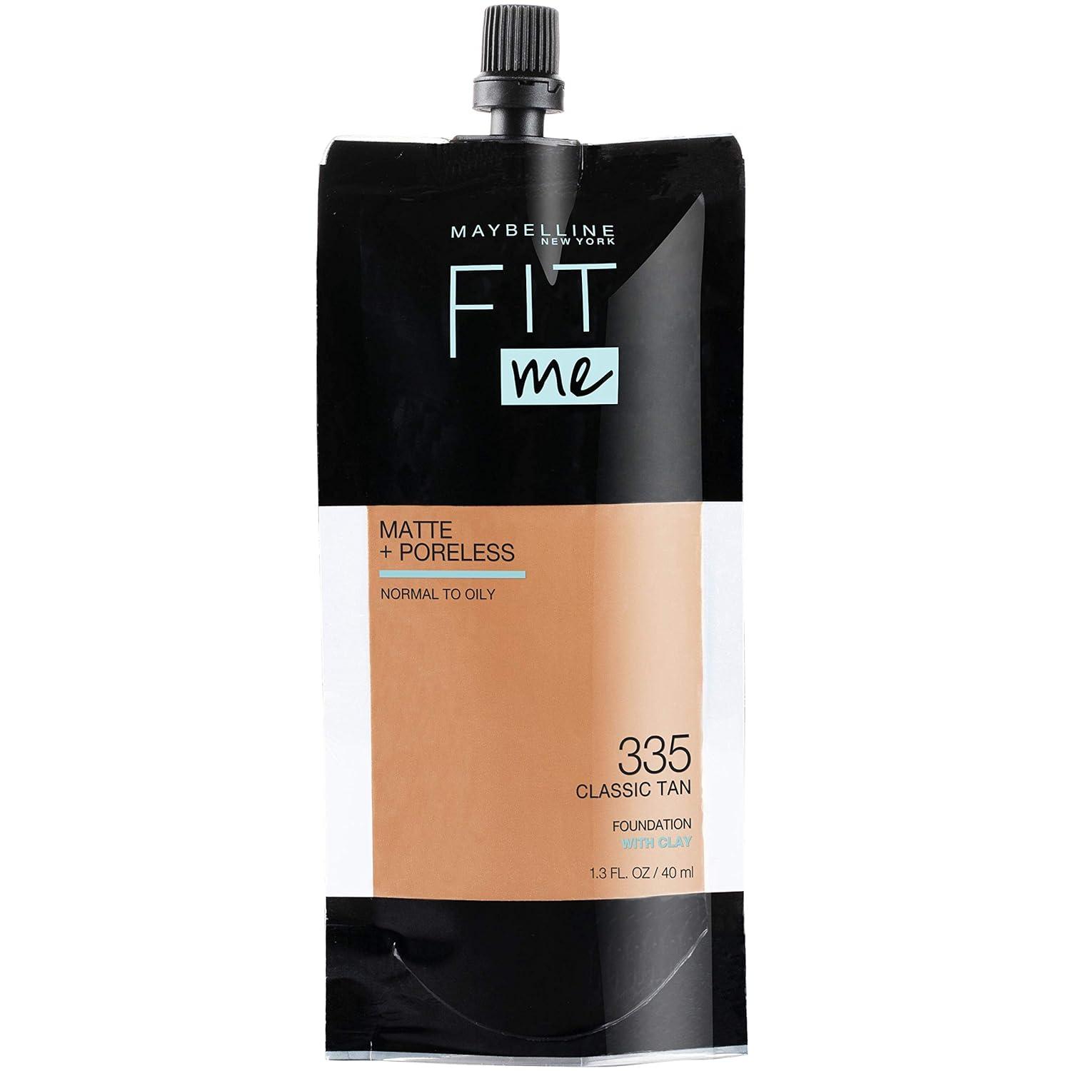 imageMaybelline Fit Me Matte Poreless Liquid OilFree Foundation Makeup Ivory 1 Count Packaging May Vary335 CLASSIC TAN